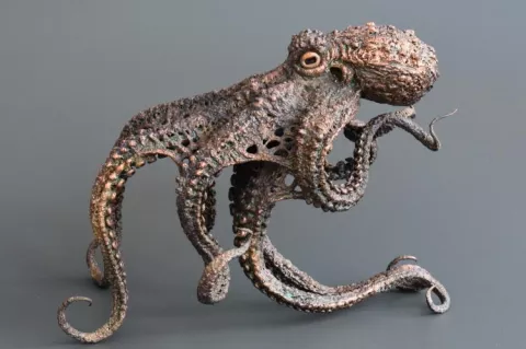 Octopus, electroformed copper sculpture, by Dave Clarke